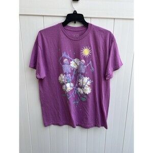 Gold Rush Women’s Graphic Tee Size XL Purple Skeletons Floral Short Sleeve